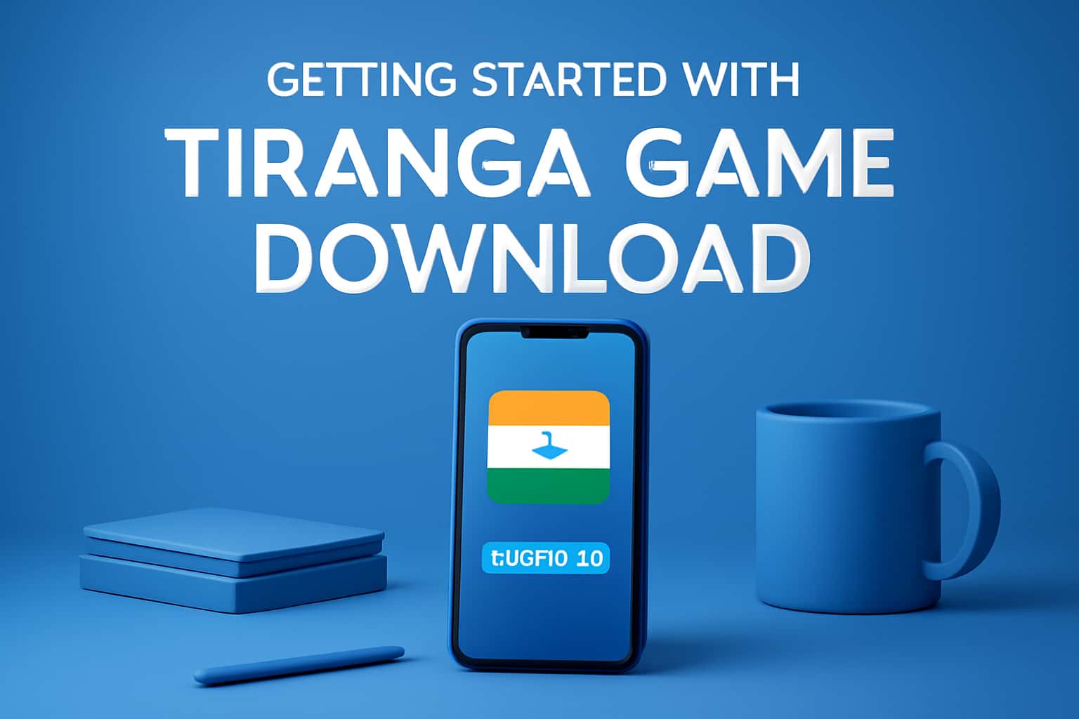 An educational depiction of how to start with Tiranga Game Download featuring the title prominently.