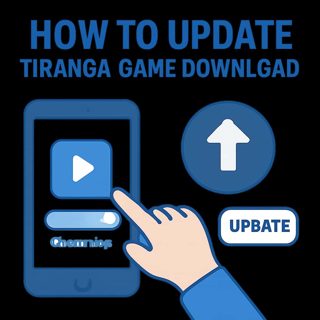 An educational diagram illustrating the update process for the Tiranga Game Download app.