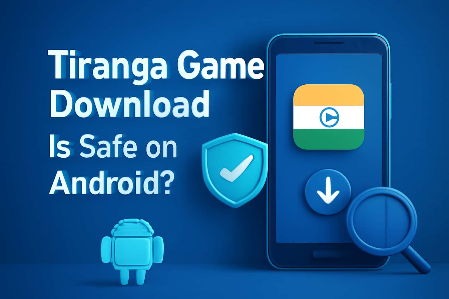 Informational graphic about the safety of Tiranga Game Download on Android.