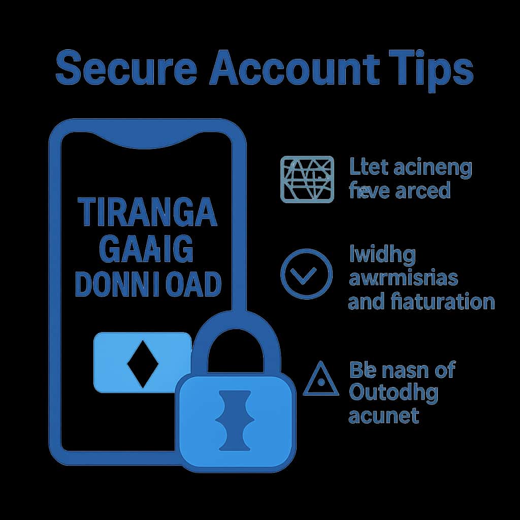 An educational diagram highlighting key security features of Tiranga Game Download accounts.
