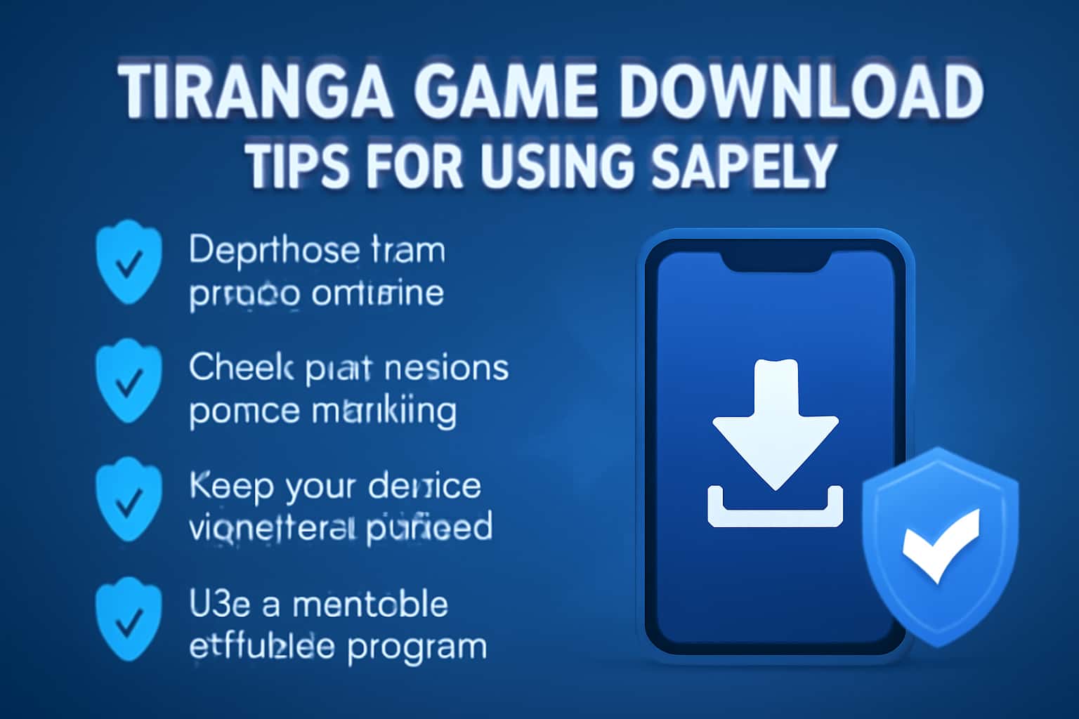 A professional informational scene showcasing safety tips for using Tiranga Game Download.
