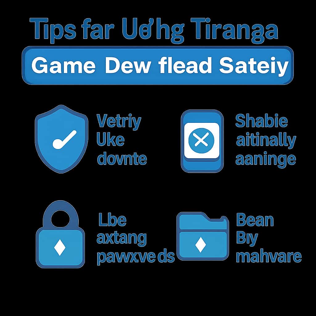 An illustration summarizing safety tips for Tiranga Game Download.