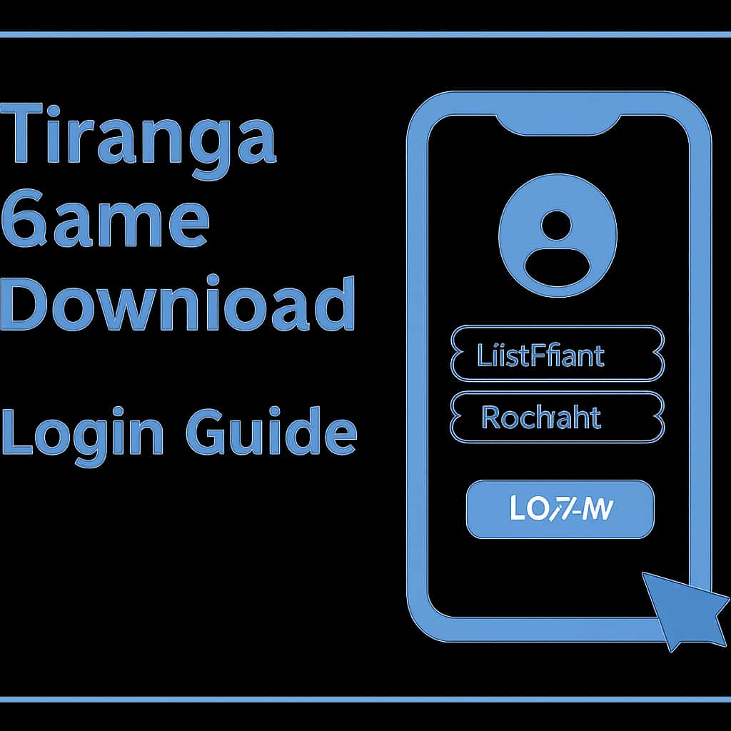 Illustration detailing the login steps for Tiranga Game Download.
