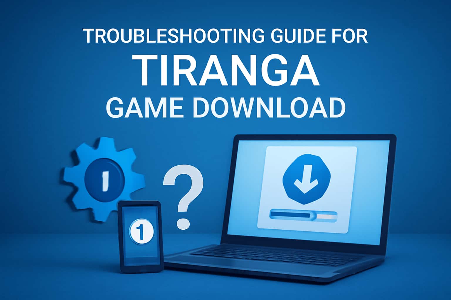 An informative scene illustrating the troubleshooting process for Tiranga Game Download.