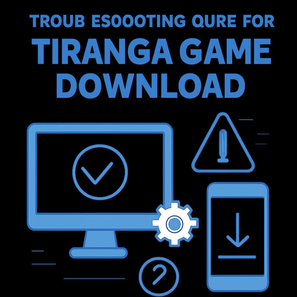 An educational diagram on troubleshooting steps for Tiranga Game Download.
