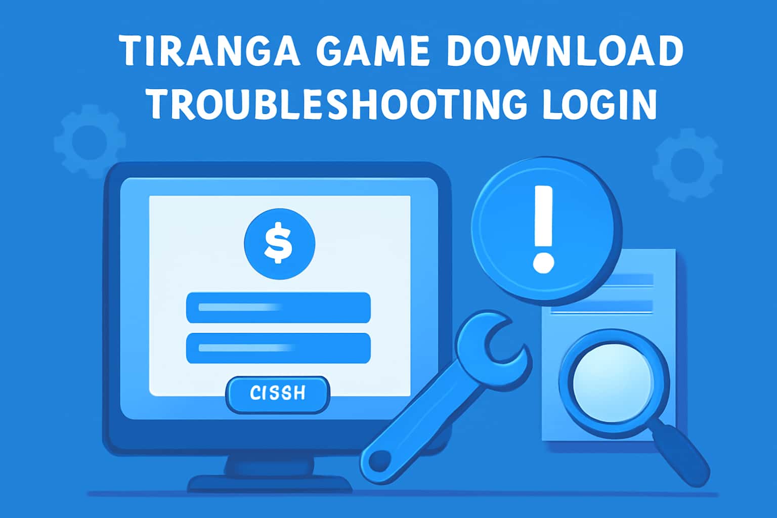 An informational graphic depicting login troubleshooting for Tiranga Game Download.