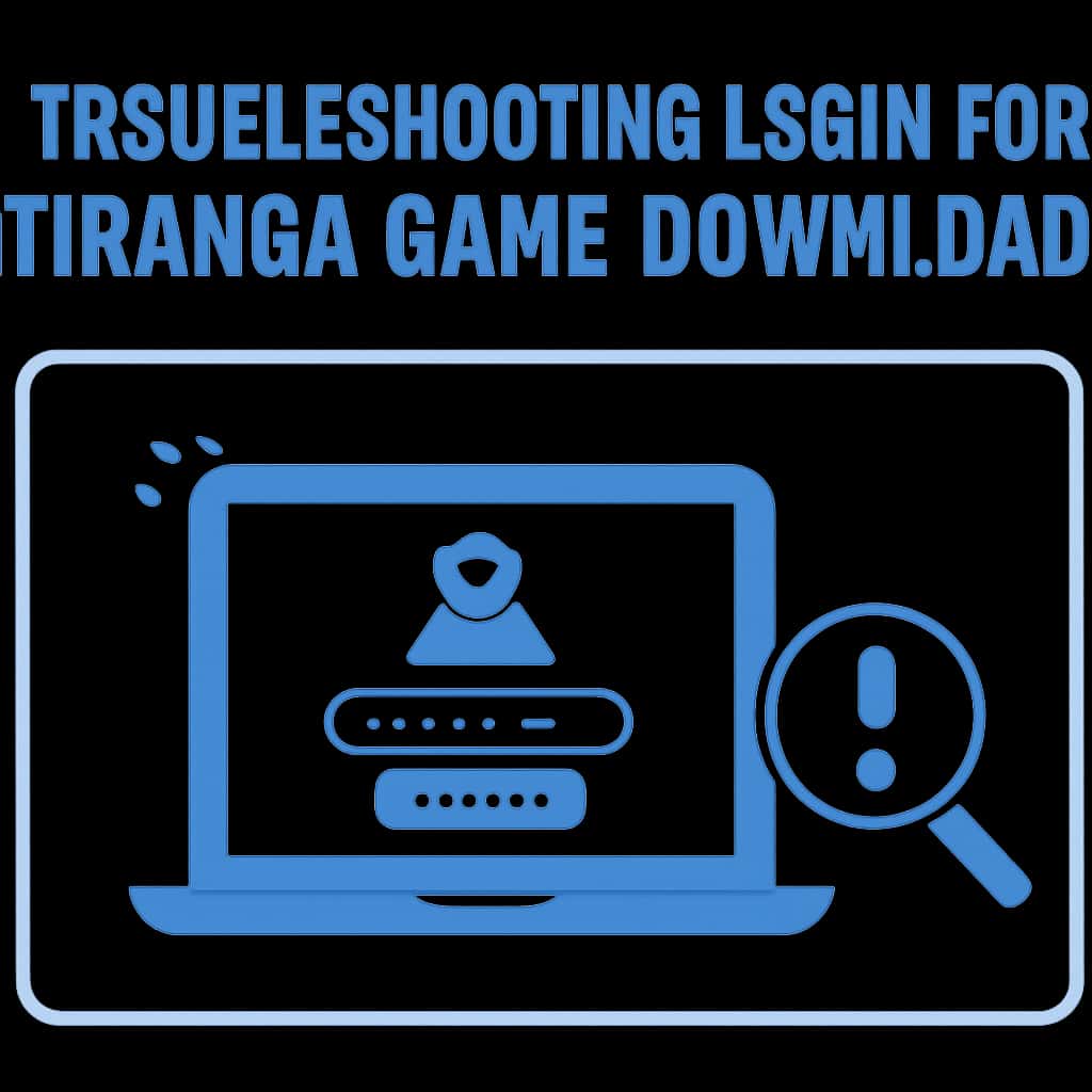 An educational diagram illustrating login troubleshooting steps for Tiranga Game Download.